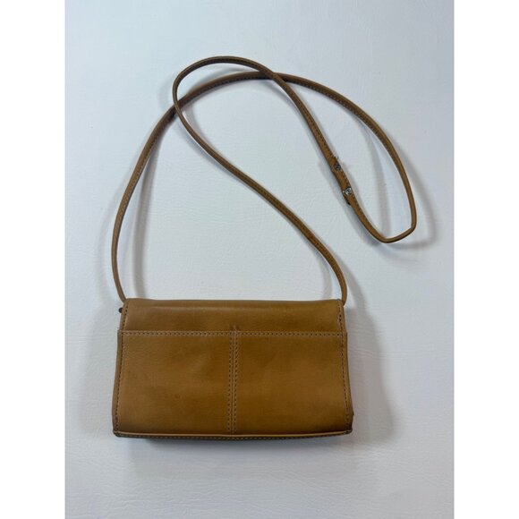 Vintage Fossil Tan Leather tri-fold Crossbody Wallet With Multiple Card Slots - Picture 2 of 8